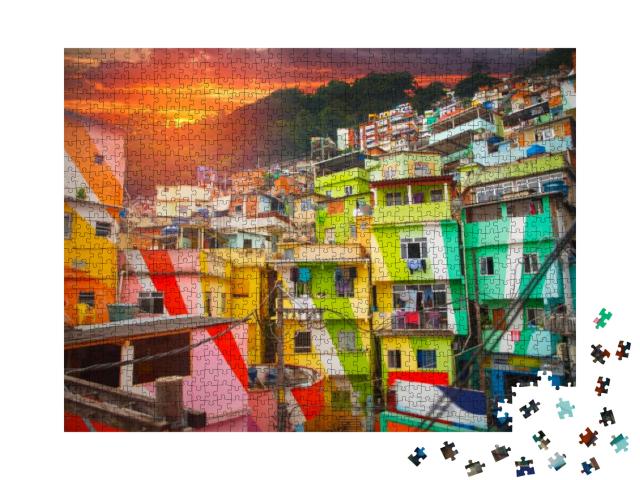 Rio De Janeiro Downtown & Favela. Brazil... Jigsaw Puzzle with 1000 pieces