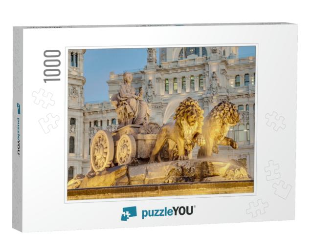 Cibeles Fountain Located Downtown Madrid, Spain... Jigsaw Puzzle with 1000 pieces