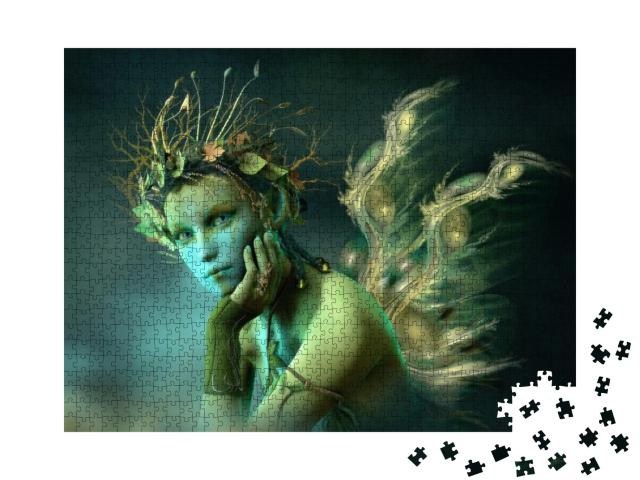 3D Computer Graphics of a Fairy with Wings & a Wreath of... Jigsaw Puzzle with 1000 pieces