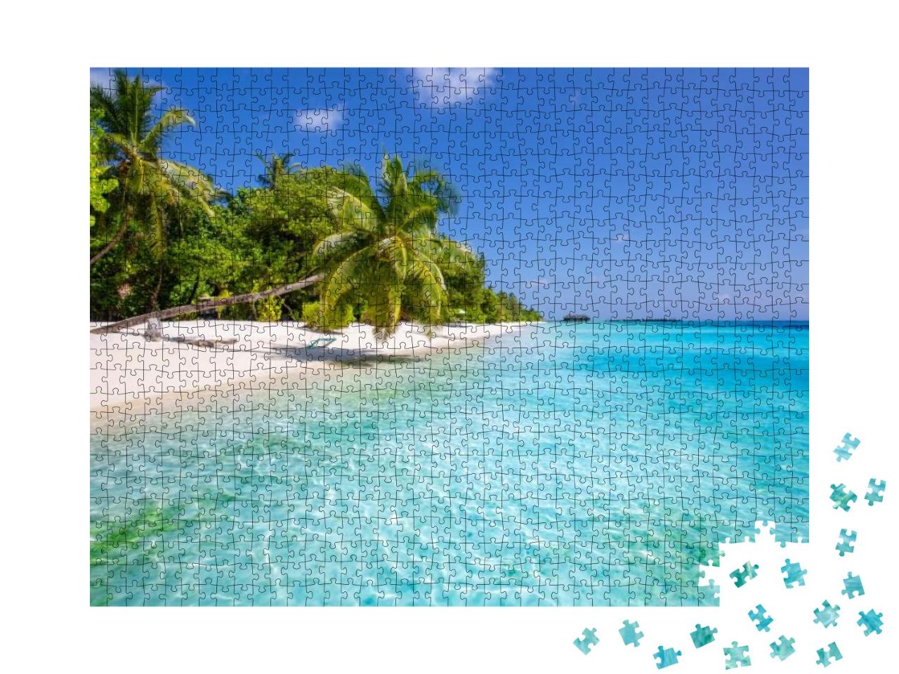 Tropical Beach Background as Summer Landscape with Beach... Jigsaw Puzzle with 1000 pieces