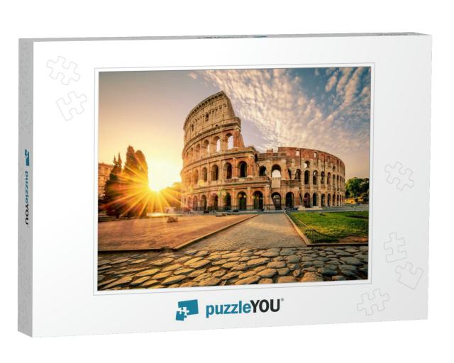 Colosseum in Rome At Sunrise, Italy, Europe... Jigsaw Puzzle