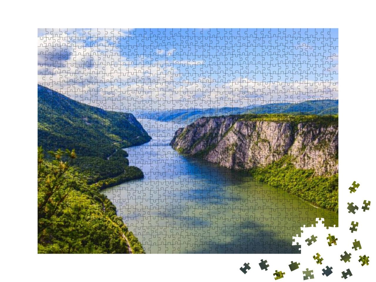 Beautiful Nature Landscape, Gorge Danube River, the Iron... Jigsaw Puzzle with 1000 pieces