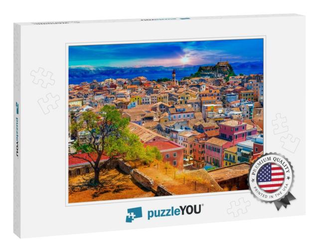 Panoramic View of Kerkyra, Capital of Corfu Island, Greec... Jigsaw Puzzle