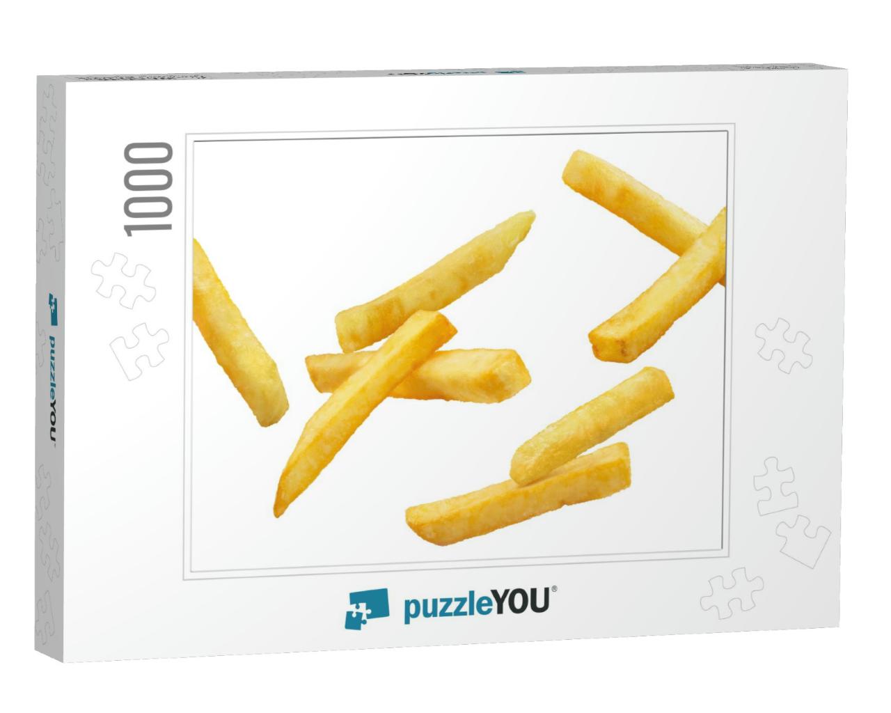 Flying Delicious French Potato Fries, Isolated on White B... Jigsaw Puzzle with 1000 pieces