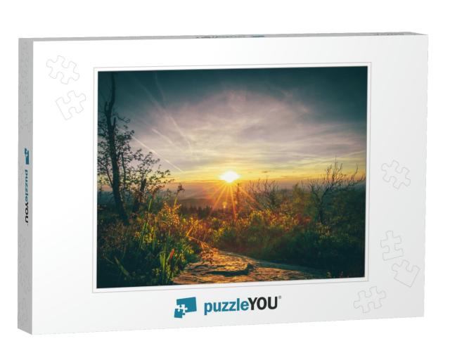 Beautiful Sunset on the Feldberg in Taunus, Germany. in t... Jigsaw Puzzle