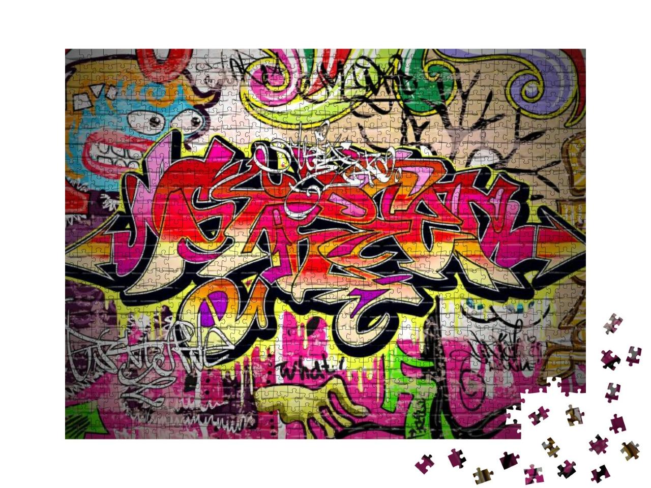 Graffiti Wall Vector Urban Art... Jigsaw Puzzle with 1000 pieces