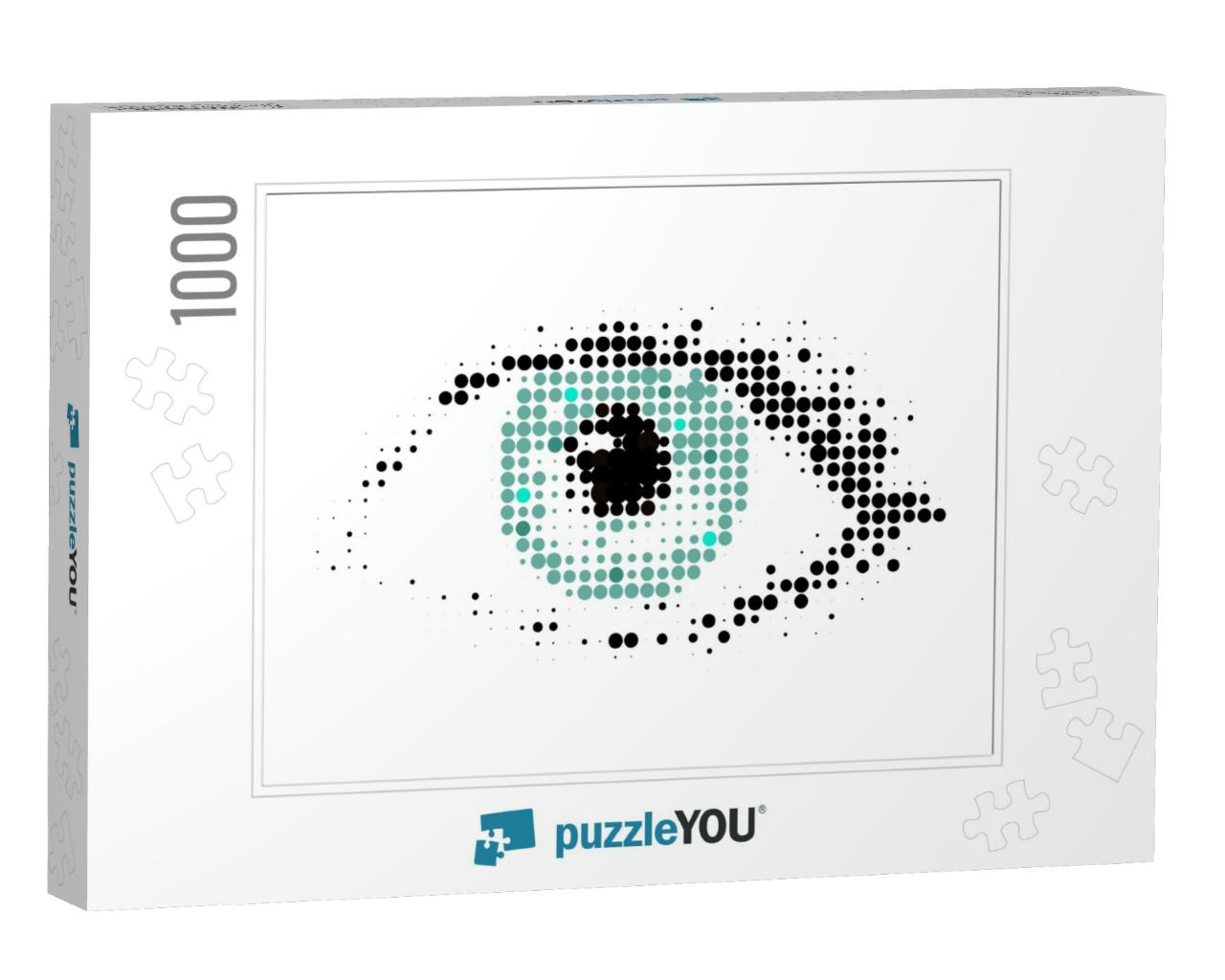 The Human Eye, a Drawing in a Modern Halftone Style. Flat... Jigsaw Puzzle with 1000 pieces