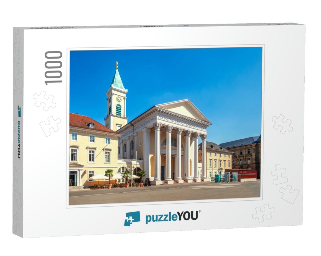 City Church in Karlsruhe, Market Square, in Germany... Jigsaw Puzzle with 1000 pieces