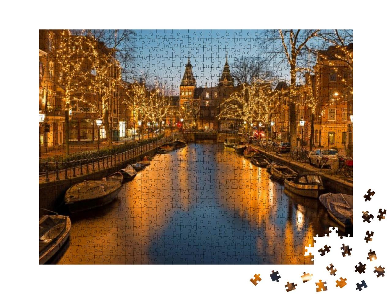 Christmas Time in Amsterdam with the Rijksmuseum in Nethe... Jigsaw Puzzle with 1000 pieces