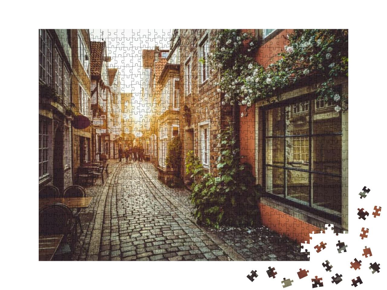 Beautiful View of Old Town in Europe in Beautiful Golden... Jigsaw Puzzle with 1000 pieces