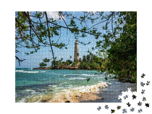 Beautiful Beach & White Lighthouse Dondra in Sri Lanka. V... Jigsaw Puzzle with 1000 pieces