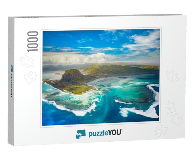 Aerial View of the Underwater Waterfall & Le Morne Braban... Jigsaw Puzzle with 1000 pieces