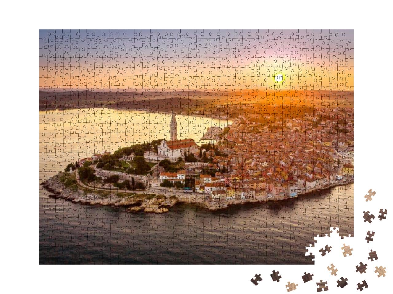 Beautiful Sunrise from Air in Rovinj, Croatia... Jigsaw Puzzle with 1000 pieces