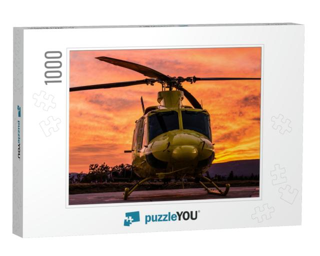 A Front Side Wildfire Helicopter View on a Spectacular Su... Jigsaw Puzzle with 1000 pieces