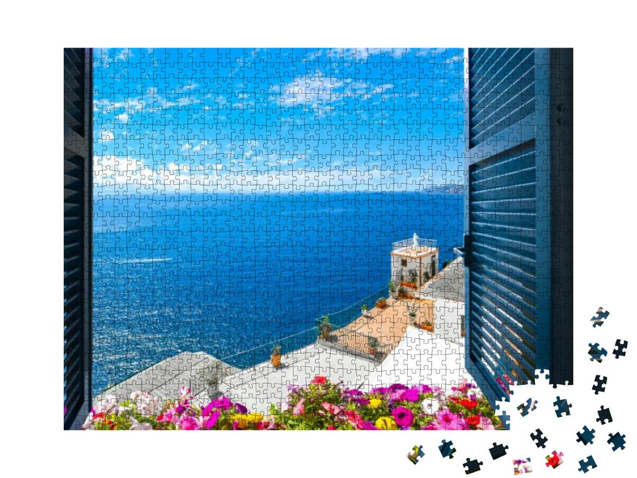 Scenic Open Window View of the Mediterranean Sea from a R... Jigsaw Puzzle with 1000 pieces