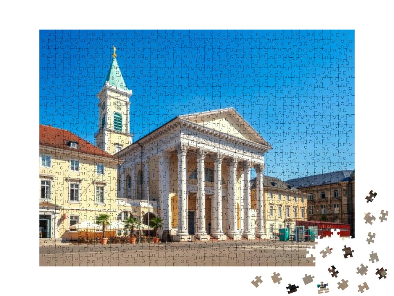 City Church in Karlsruhe, Market Square, in Germany... Jigsaw Puzzle with 1000 pieces