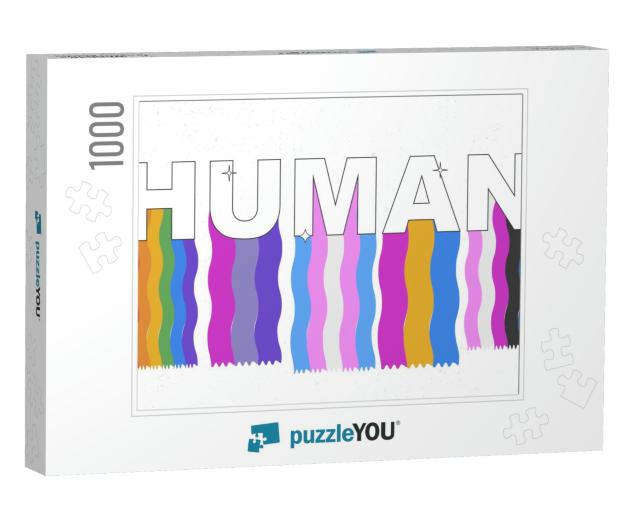 Human. Sexual Identity Pride. Lgbt Symbols. Flag G... Jigsaw Puzzle with 1000 pieces