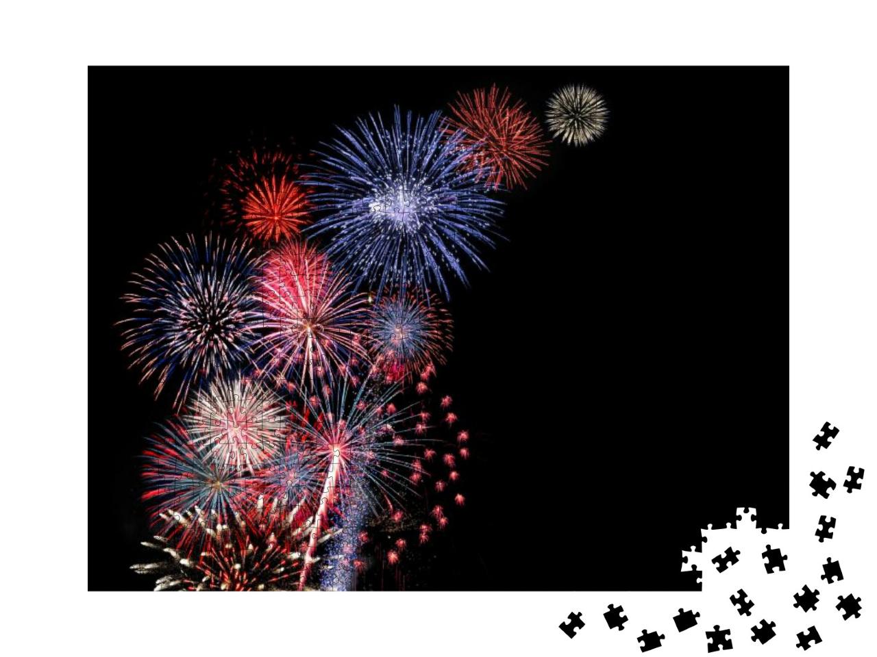 Huge Colorful Fireworks Display... Jigsaw Puzzle with 1000 pieces