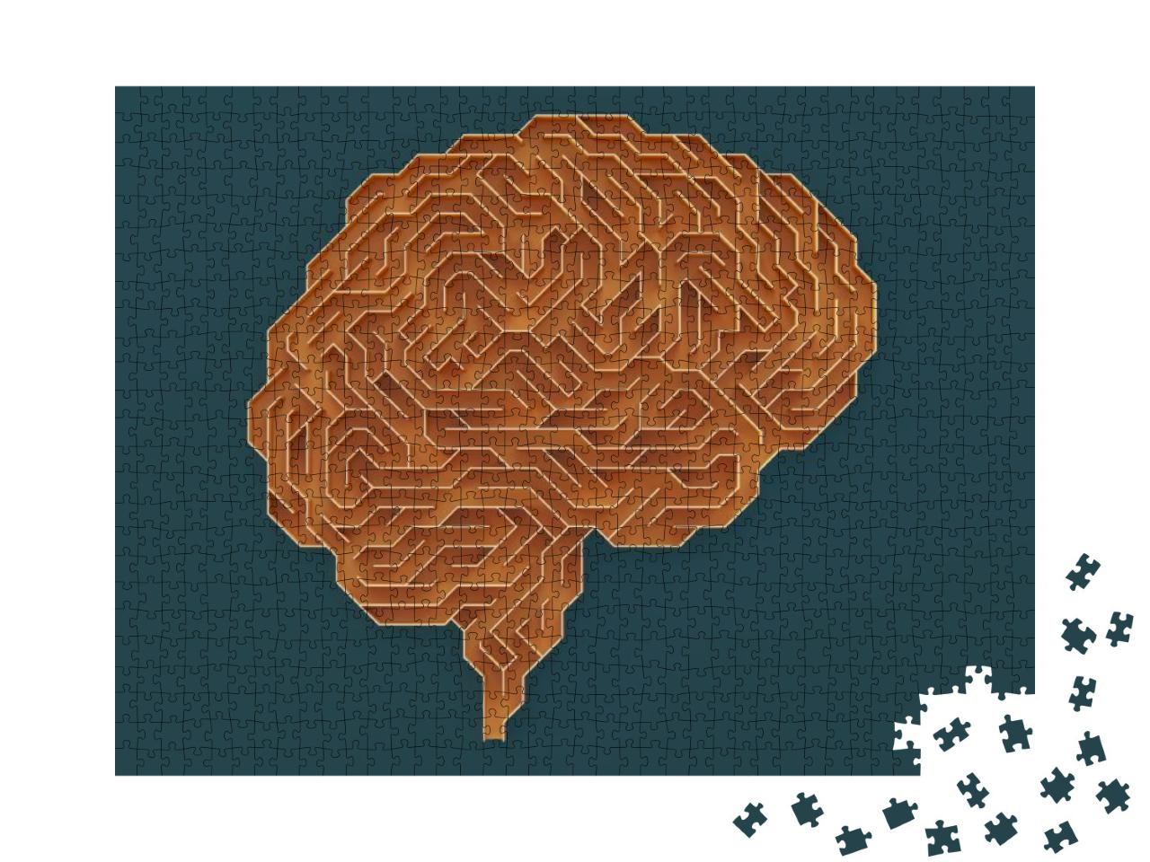 Brain Shaped Maze with Clipping Path Included. Conceptual... Jigsaw Puzzle with 1000 pieces