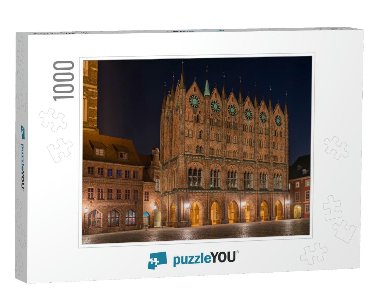 Stralsund - Historic Brick Gothic Town Hall on the Old Ma... Jigsaw Puzzle with 1000 pieces