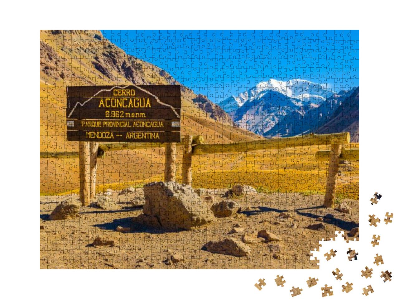 Spanish Text Aconcagua Hill, Mendoza Province, Argentina... Jigsaw Puzzle with 1000 pieces