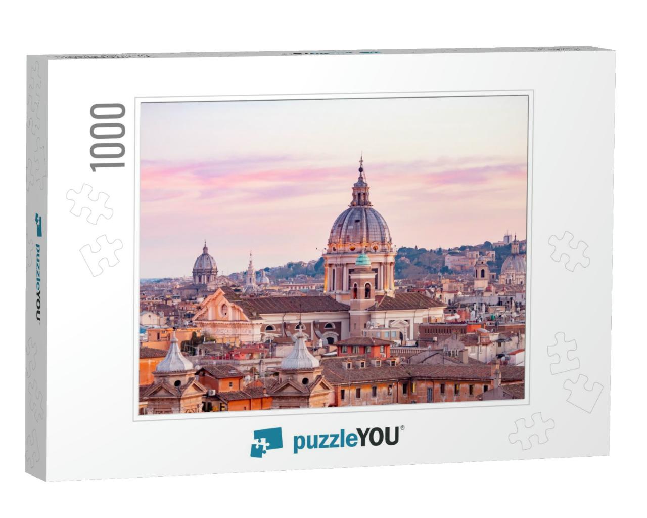 View of Sunset City Rome from Castel Sant Angelo, Saint P... Jigsaw Puzzle with 1000 pieces