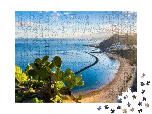 Amazing View of Beach Las Teresitas with Yellow Sand. Loc... Jigsaw Puzzle with 1000 pieces