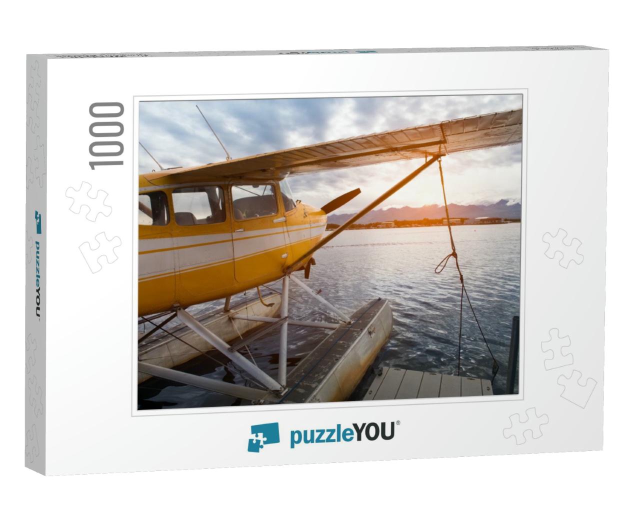 Private Hydroplane Aircraft Parked in Water Airport on th... Jigsaw Puzzle with 1000 pieces