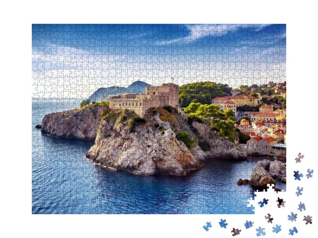 The General View of Dubrovnik - Fortresses Lovrijenac & B... Jigsaw Puzzle with 1000 pieces