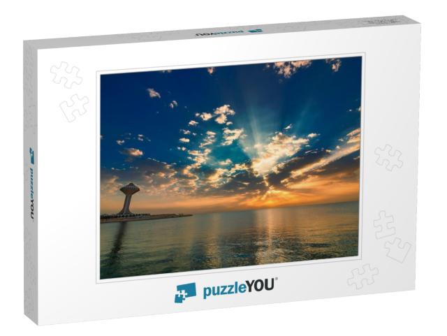 Beautiful Sunrise Rays At Khobar Corniche-Saudi Arabia... Jigsaw Puzzle