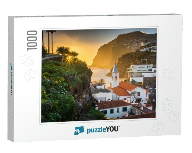 Sunset Over the Church in Camara De Lobos, Madeira, Portu... Jigsaw Puzzle with 1000 pieces