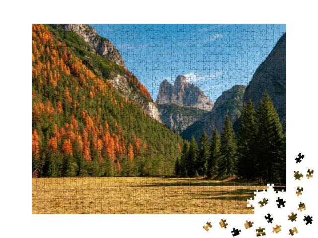 Breathtaking View of Famous Tre Cime Di Lavaredo Drei Zin... Jigsaw Puzzle with 1000 pieces