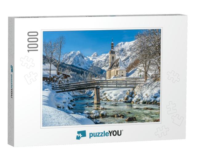 Panoramic View of Scenic Winter Landscape in the Bavarian... Jigsaw Puzzle with 1000 pieces