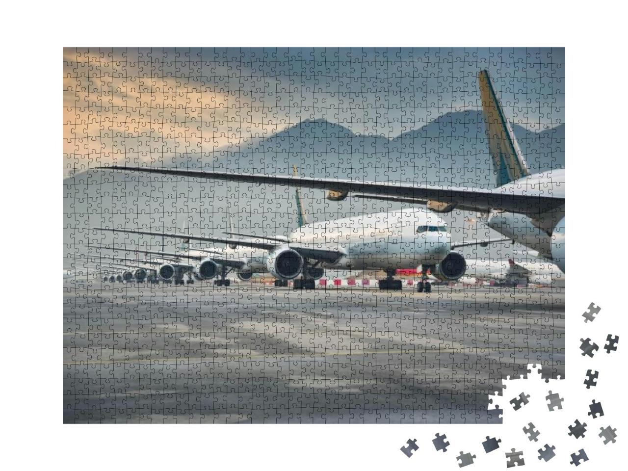 Airline Fleet Parked At the Airport Terminal... Jigsaw Puzzle with 1000 pieces