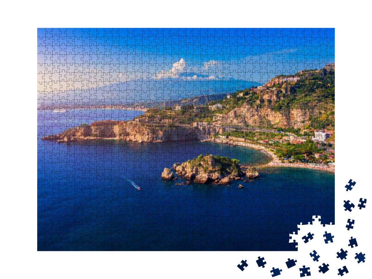 Taormina is a City on the Island of Sicily, Italy. Mount... Jigsaw Puzzle with 1000 pieces
