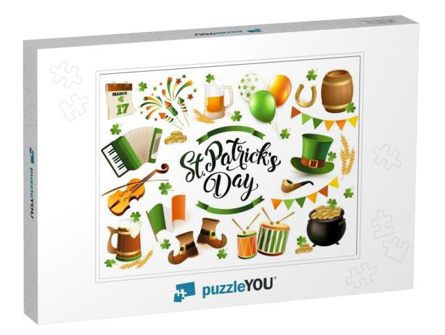 St. Patrick's Day Traditional Collection Illustrat... Jigsaw Puzzle