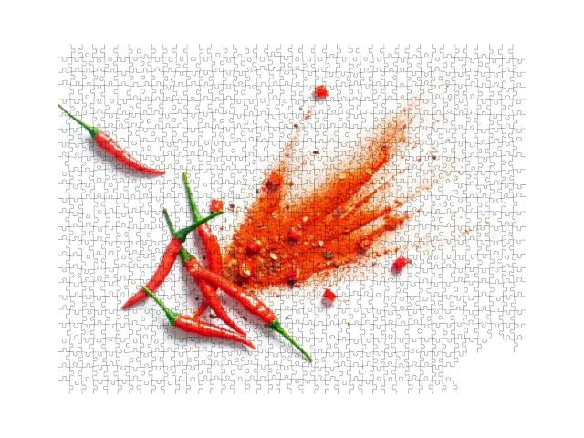 Chili, Red Pepper Flakes & Chili Powder Burst... Jigsaw Puzzle with 1000 pieces