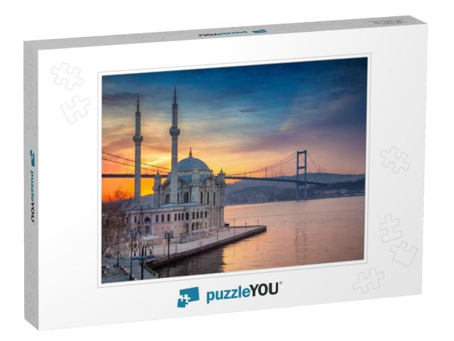 Istanbul. Image of Ortakoy Mosque with Bosphorus Bridge i... Jigsaw Puzzle