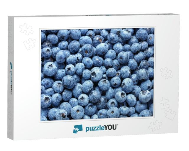 Top View of Fresh Wet Blueberry Fruits as Textured Backgr... Jigsaw Puzzle