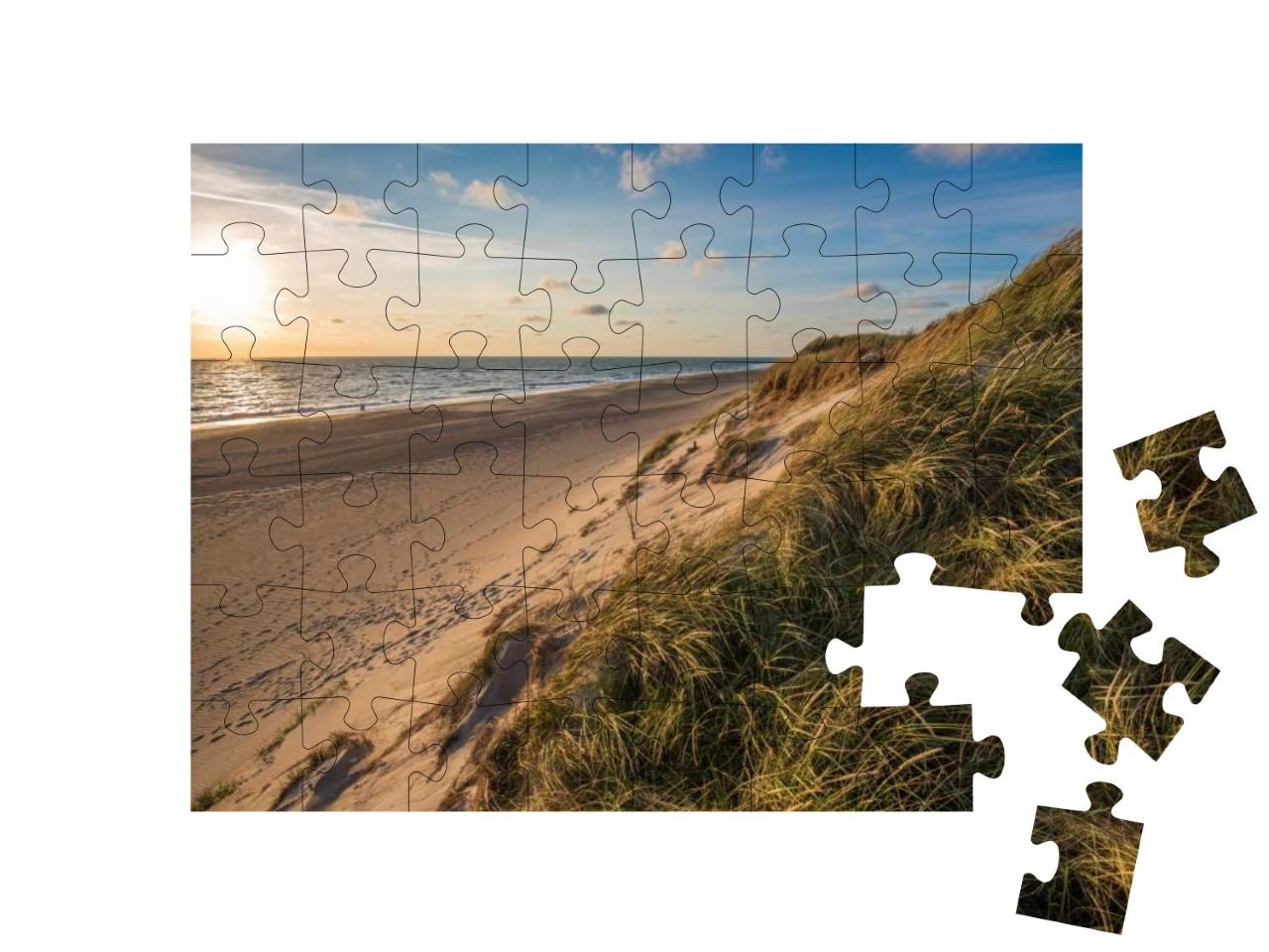 North Sea Beach, Jutland Coast in Denmark... Jigsaw Puzzle with 48 pieces