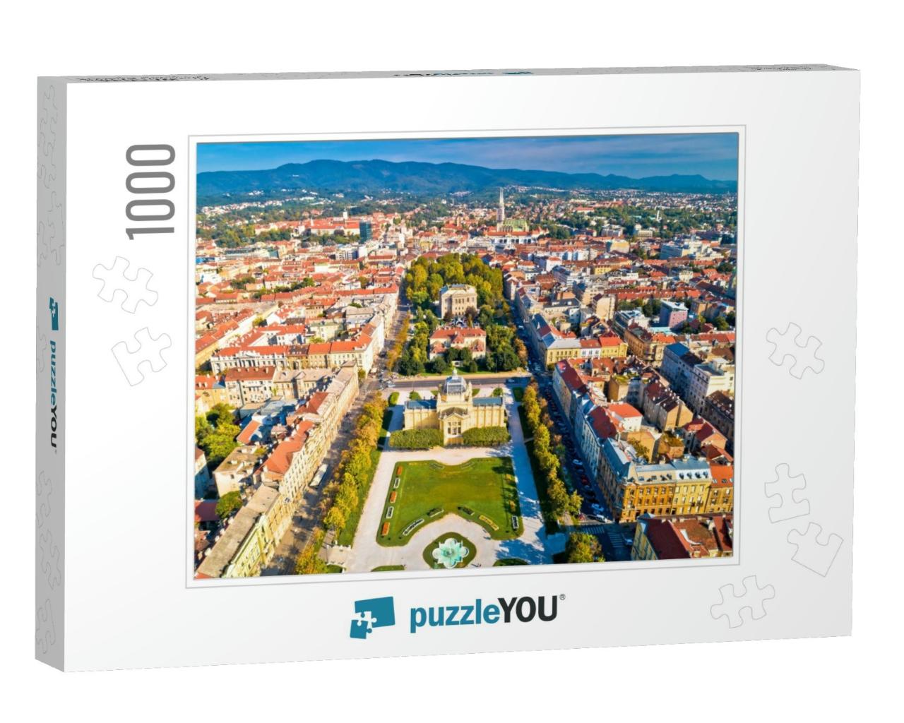 Zagreb Historic City Center Aerial View, Famous Landmarks... Jigsaw Puzzle with 1000 pieces