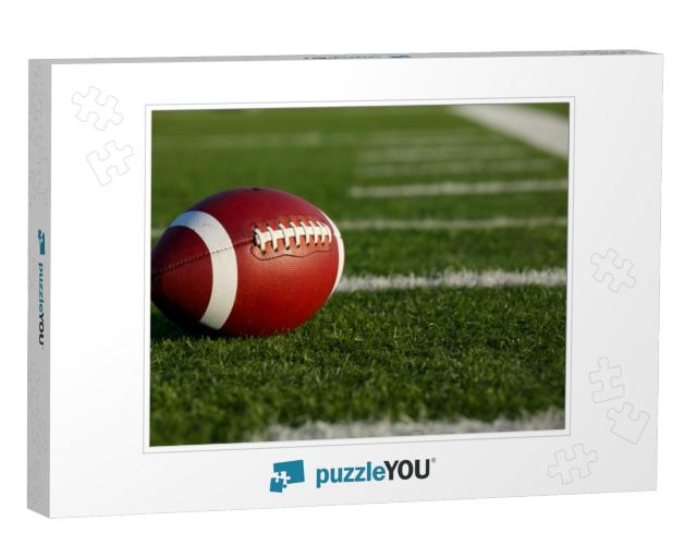 American Football on the Field near the hashmarks  Jigsaw Puzzle