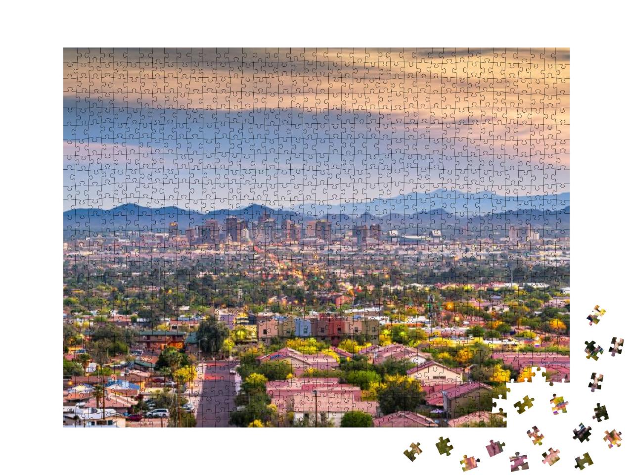 Phoenix, Arizona, USA Downtown Cityscape At Dusk... Jigsaw Puzzle with 1000 pieces