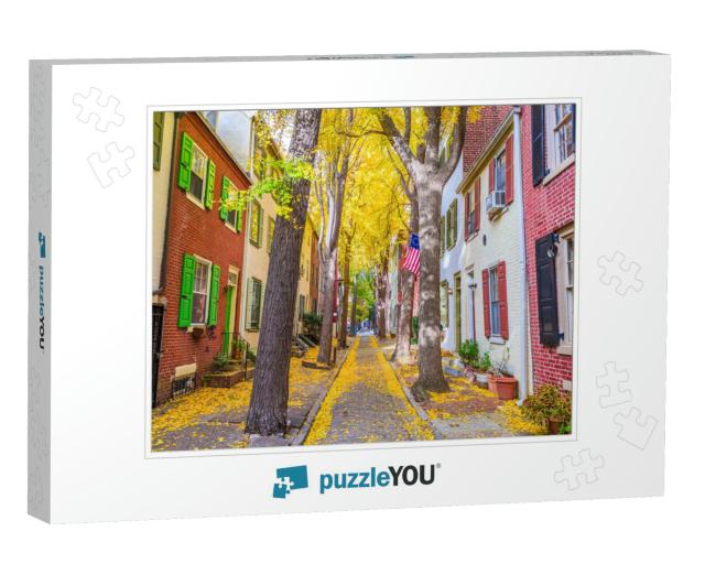 Autumn Alleyway in Philadelphia, Pennsylvania, Usa... Jigsaw Puzzle