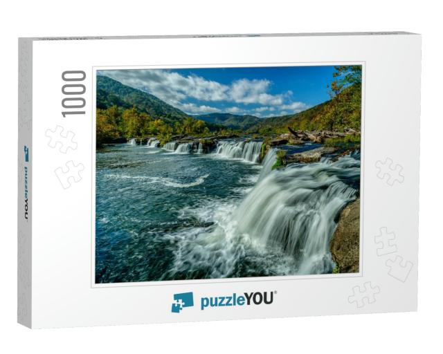 Sandstone Falls, New River Gorge National Park & Preserve... Jigsaw Puzzle with 1000 pieces