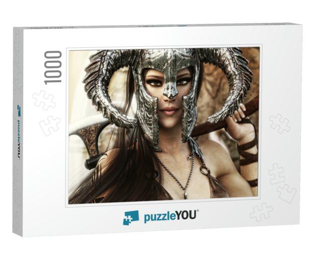 Beautiful & Deadly Fantasy Warrior Female Wearing a Tradi... Jigsaw Puzzle with 1000 pieces