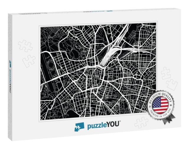 Urban Vector City Map of Leipzig, Germany... Jigsaw Puzzle