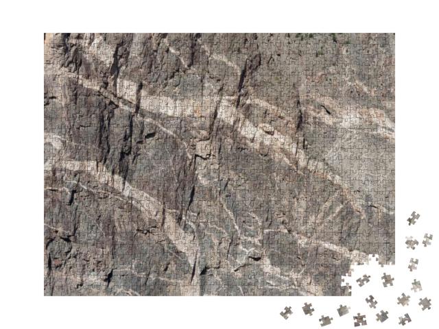 Closeup of Painted Wall in Black Canyon of the Gunnison N... Jigsaw Puzzle with 1000 pieces