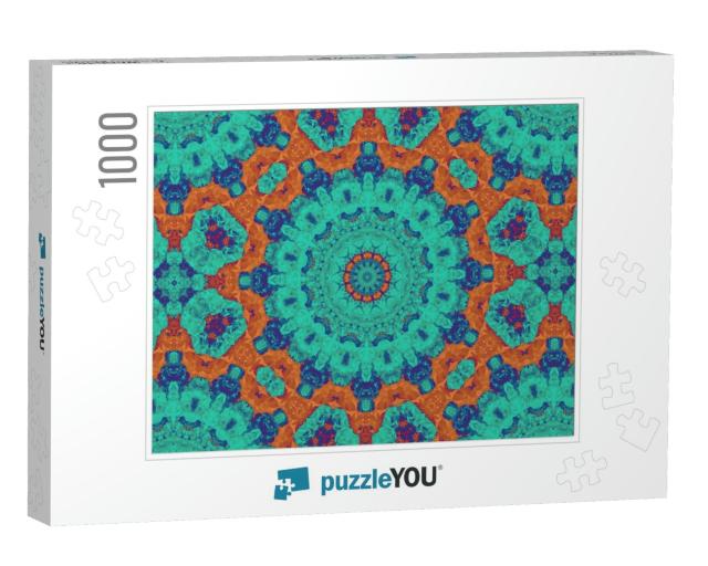 Abstract Colorful Kaleidoscopic Graphic Background. Orien... Jigsaw Puzzle with 1000 pieces