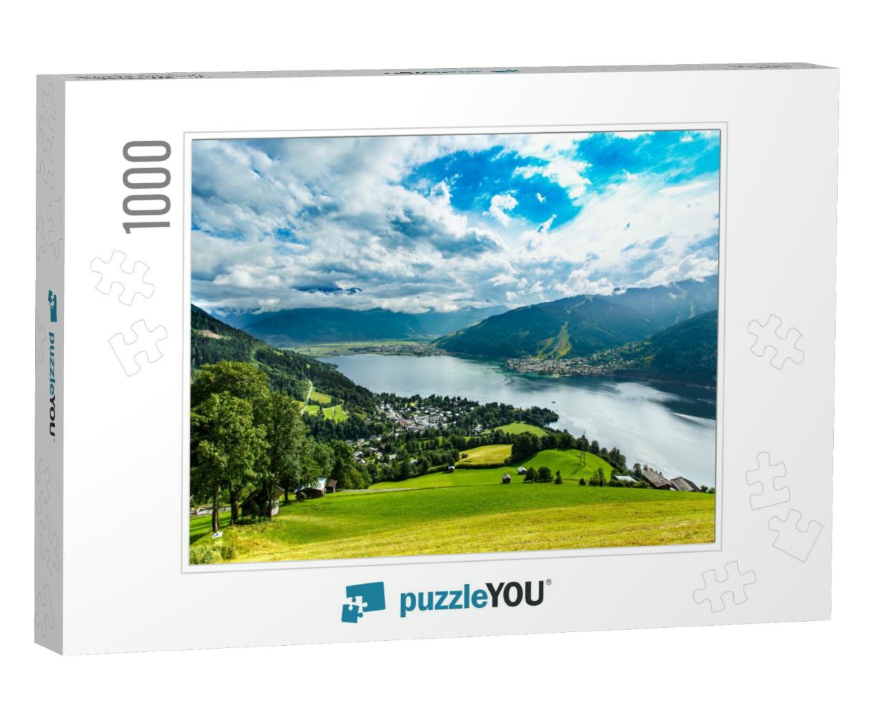 View Over Zeller See Lake. Zell Am See, Austria, Europe... Jigsaw Puzzle with 1000 pieces